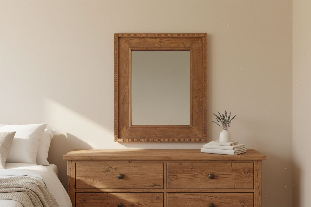 Reclaimed Teak Wood Rustic Framed Mirror