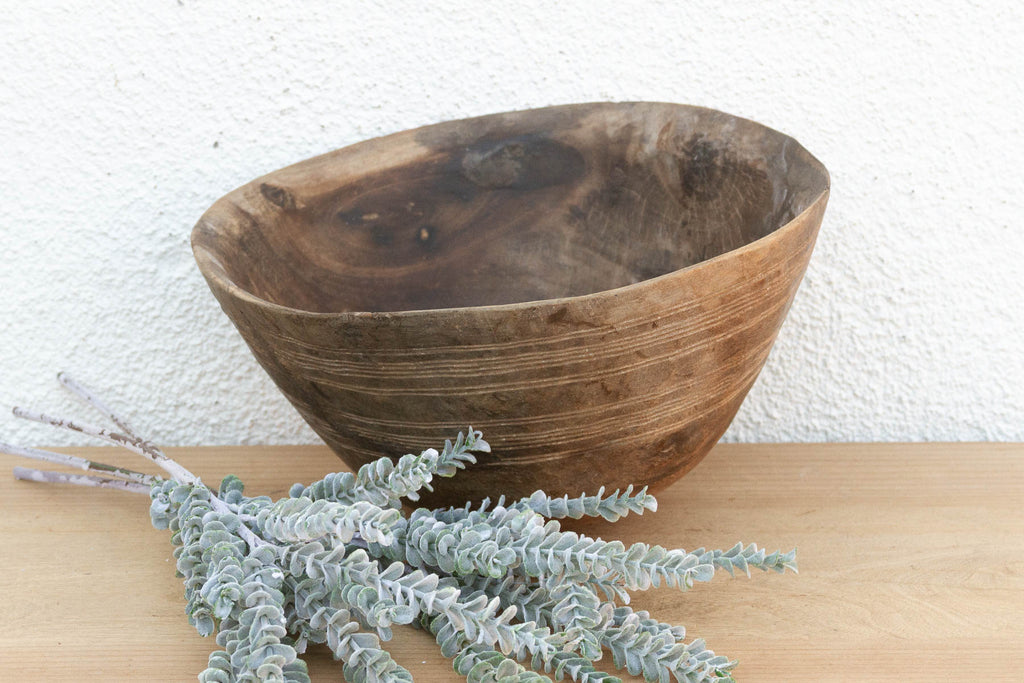 Rounded Wooden Butter Pot from African