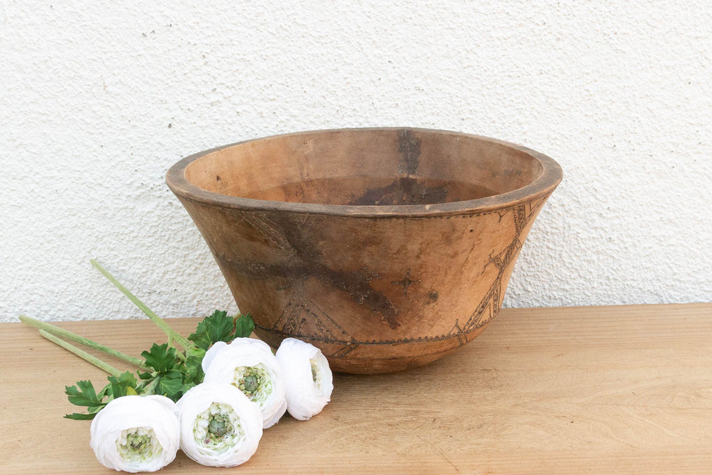 Rustic Handcarved African Bowl