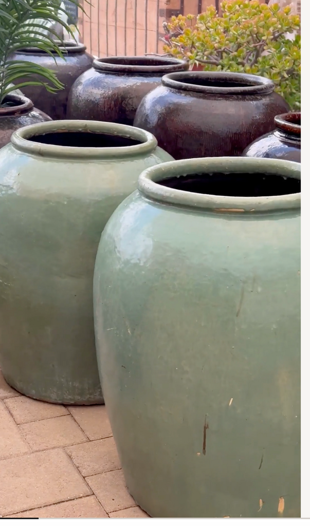 Oversized Qing Dynasty Style Celadon Green Planter