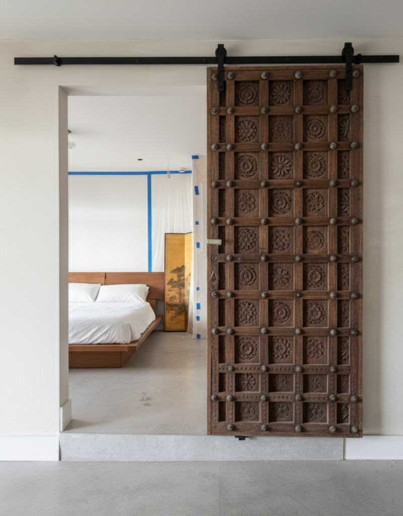 Antique Carved Indian Gujarati Tribal  Door