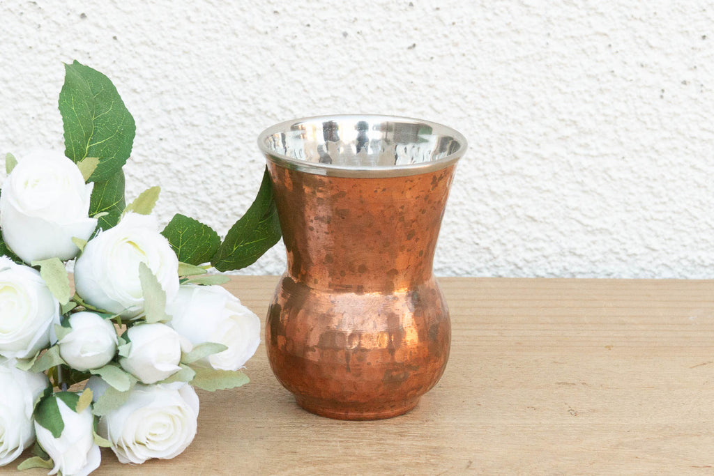 Small Hammered Copper Tin Lined Tumbler