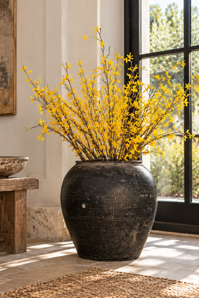 Large Deep Black Clay Vessel