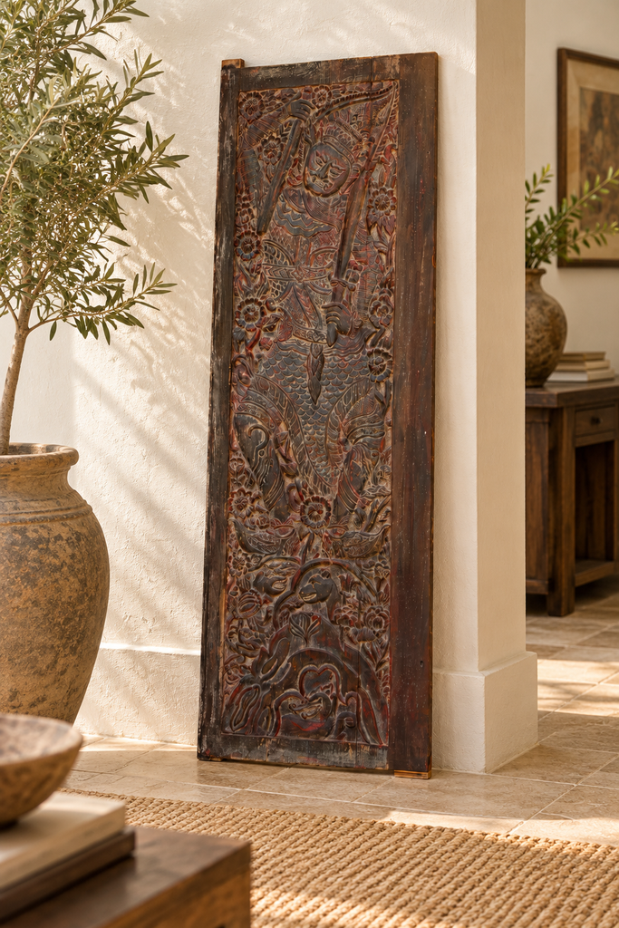 Antique Thai Carved Door 