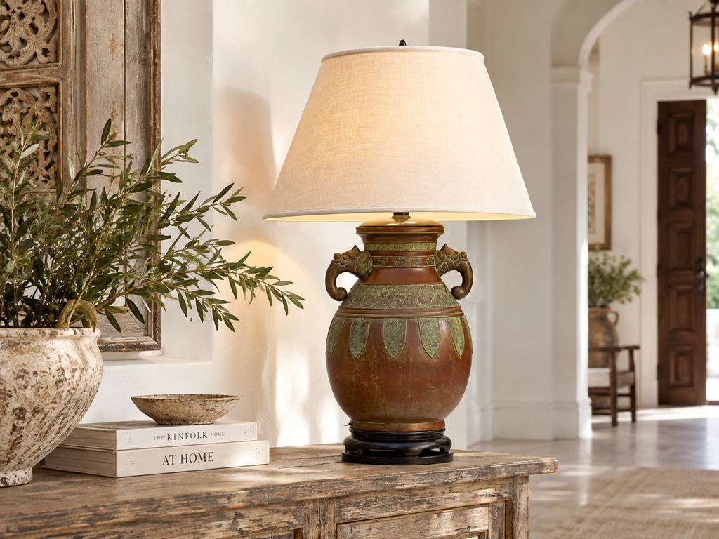 Oversize Chinese Archaistic Dragon Lamp (Trade)