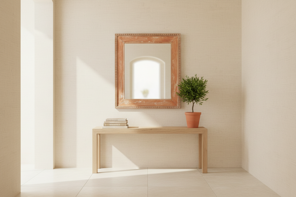 Tall Carved Rustic Mirror Frame