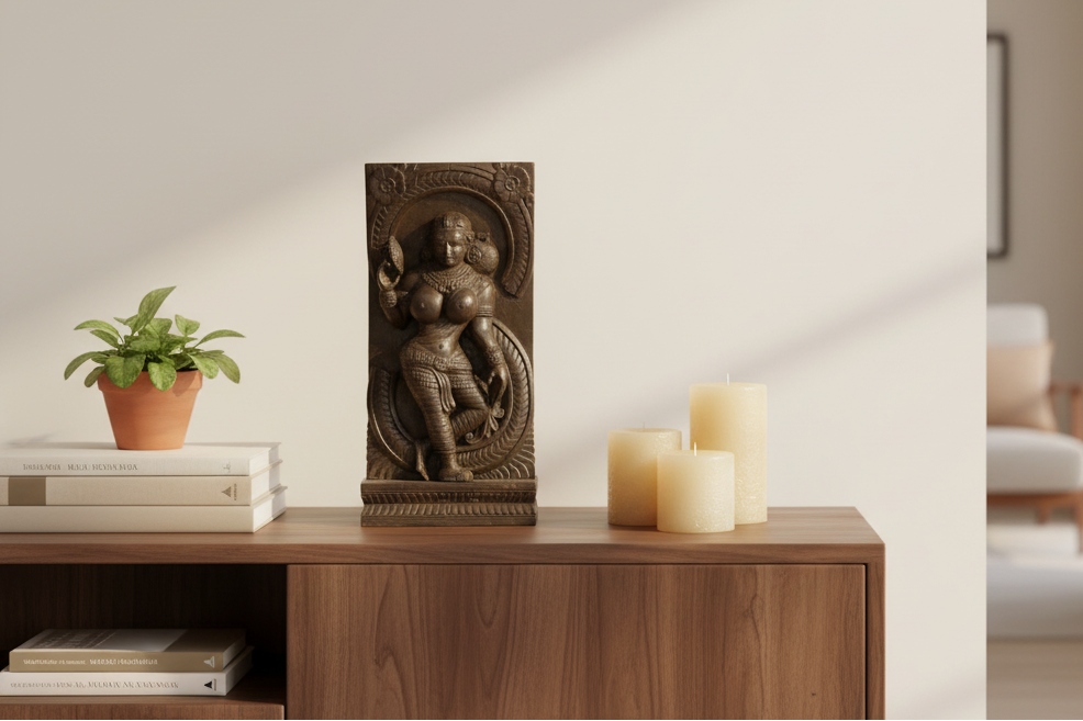 The Celestial Dancer 20th Century South Indian Wood Carving