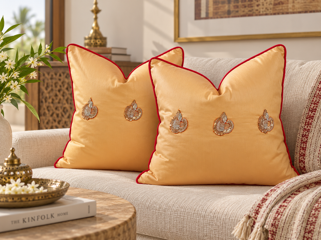Pair of Ojas Zardozi Pillows