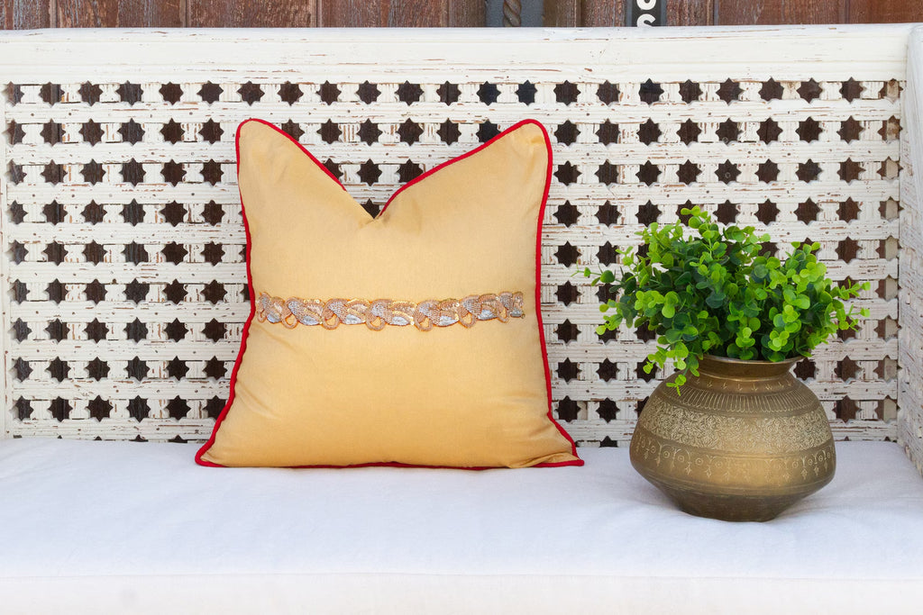 Sunglow Peacock Sage Silk Blend Pillow Cover