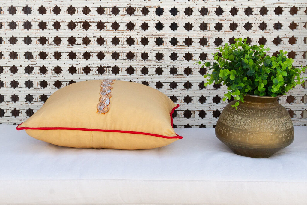 Sunglow Peacock Sage Silk Blend Pillow Cover