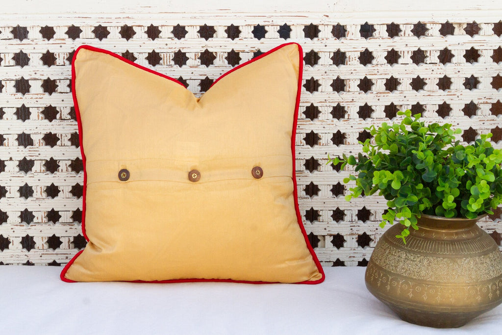 Sunglow Peacock Sage Silk Blend Pillow Cover
