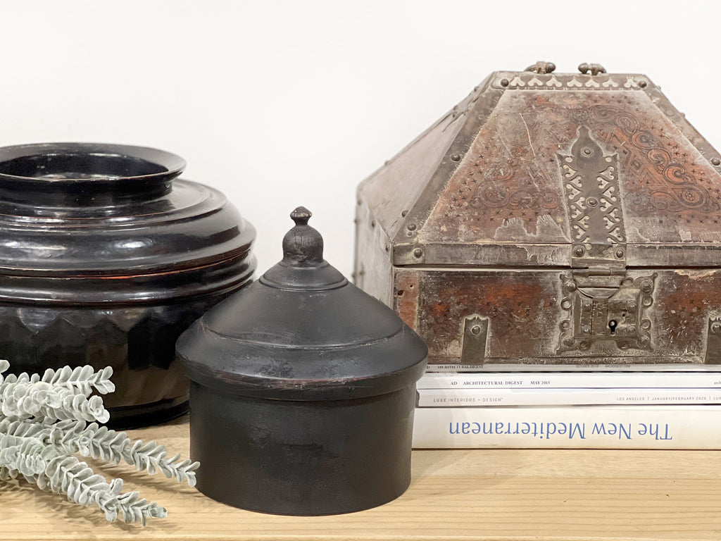Antique Painted Malabar Brass Tribal Box