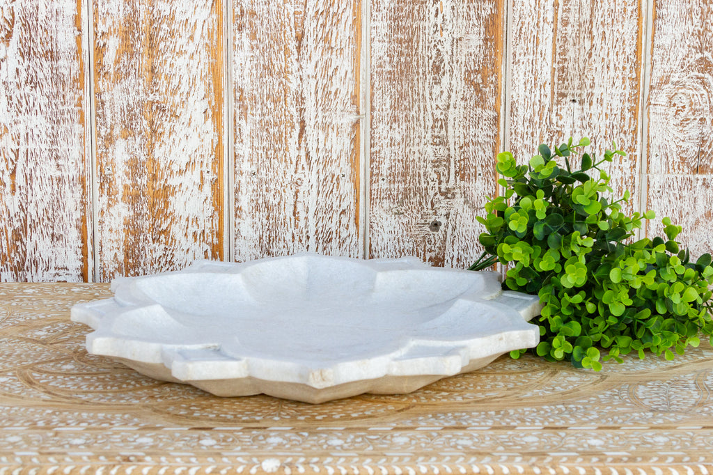 Amar Open Lotus Large Marble Plate