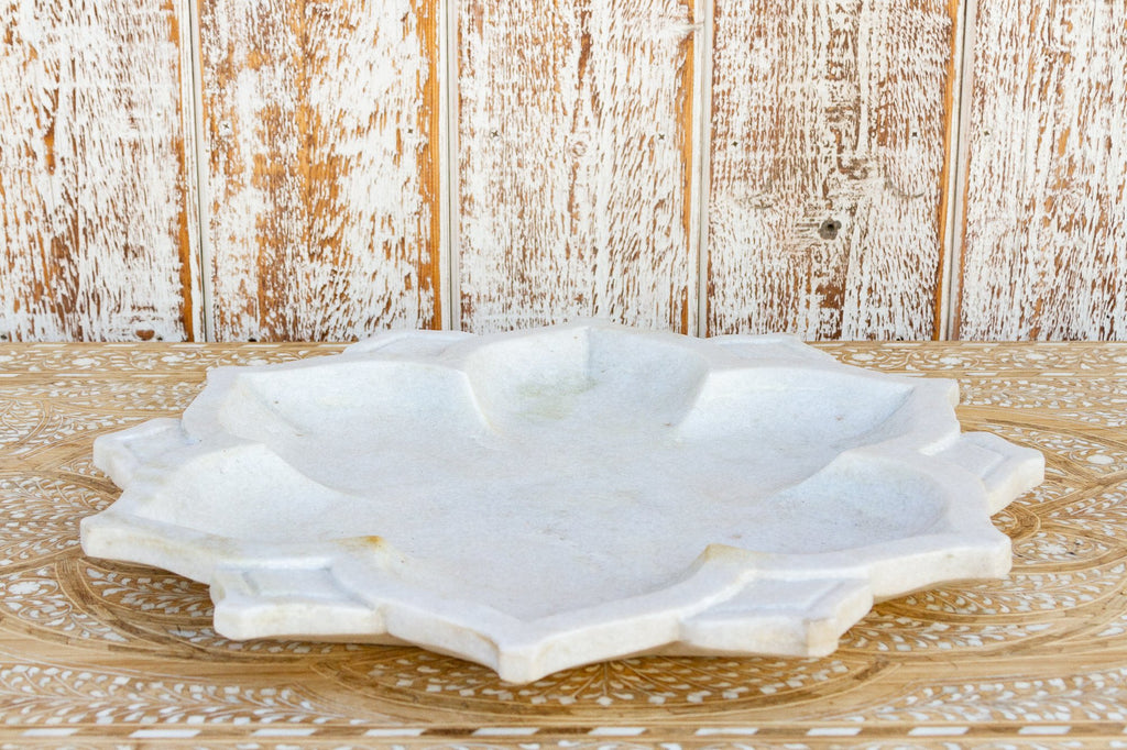 Chameli Open Lotus Large Marble Plate (Trade)