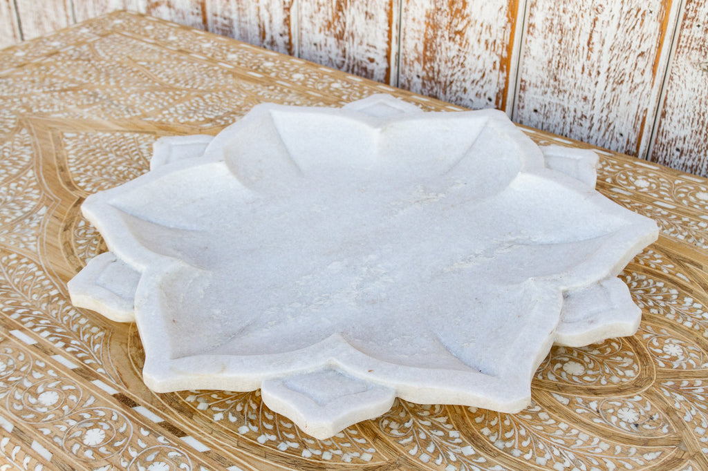 Ghambira Open Lotus Large Marble Plate