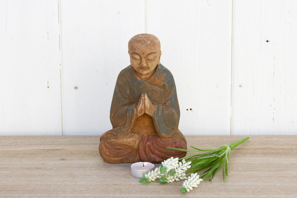 Petite Anjali Mudra Carved Buddha