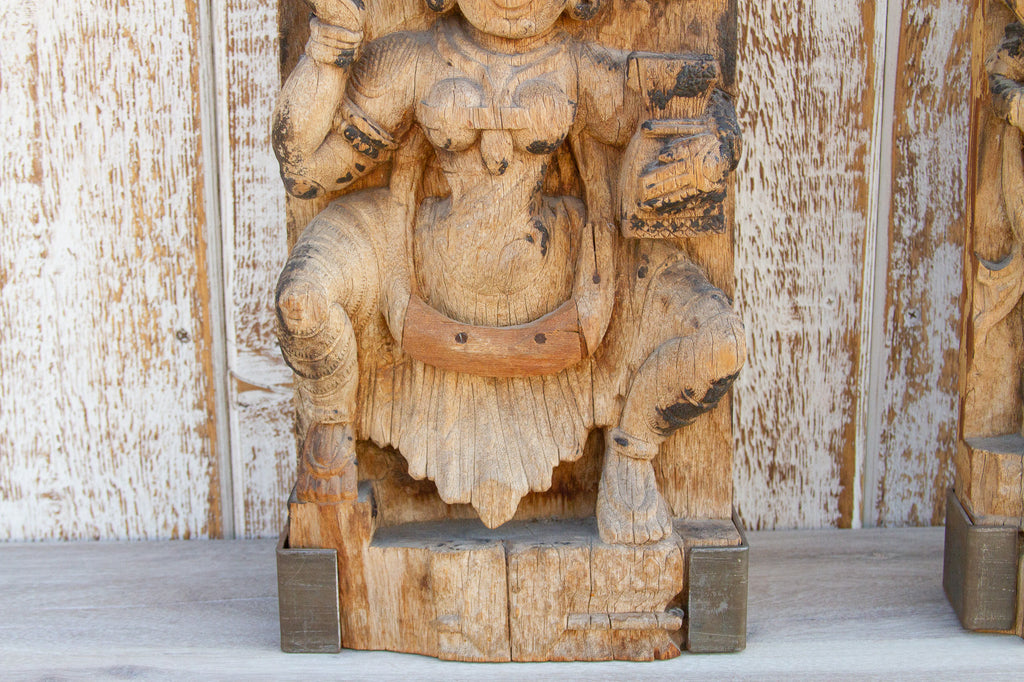 Antique Indian Diety Temple Carved Fragment