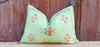 Green Lumbar Moroccan Silk Rug Pillow (Trade)