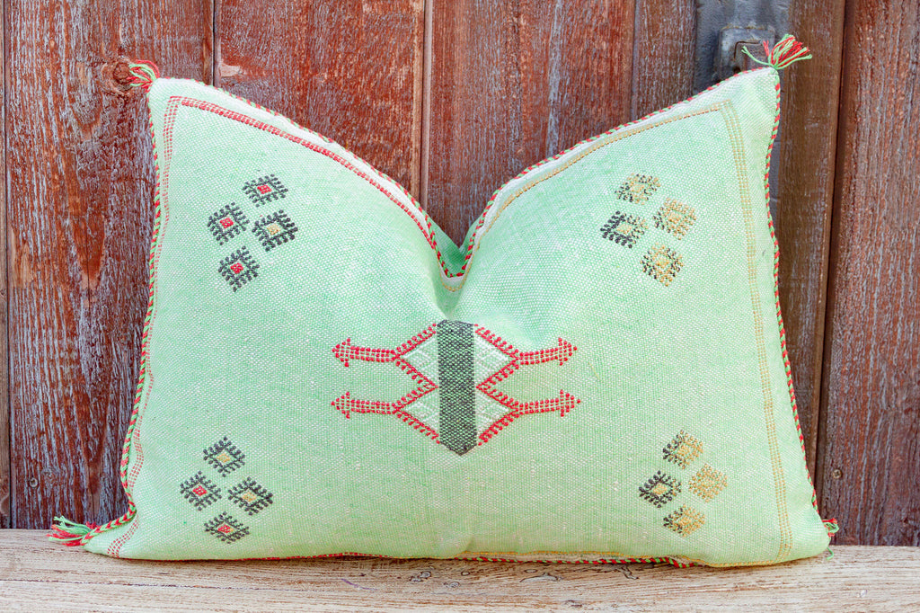 Ivy Lumbar Moroccan Silk Rug Pillow