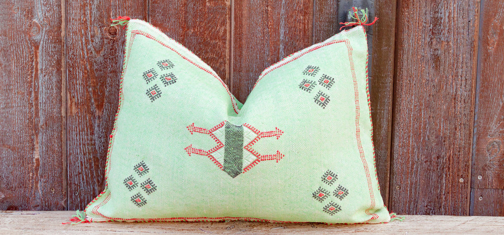 Binda Lumbar Moroccan Silk Rug Pillow