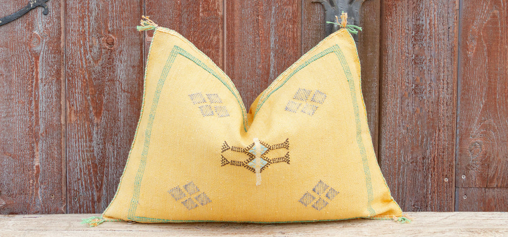 Haree Lumbar Moroccan Silk Rug Pillow