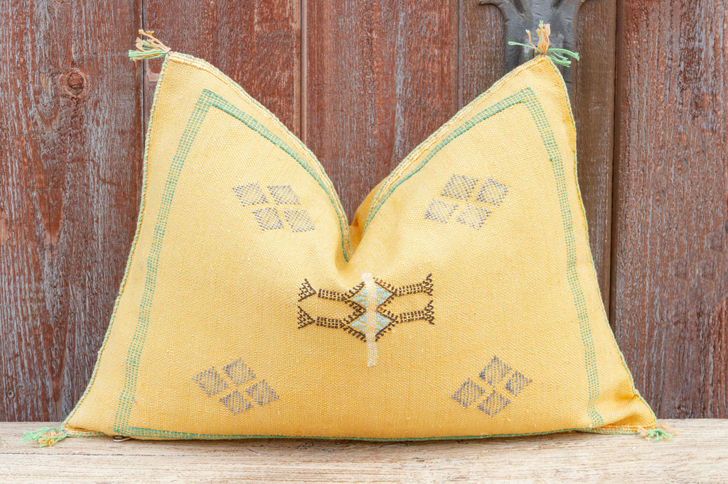 Haree Lumbar Moroccan Silk Rug Pillow