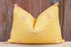 Canary Yellow Lumbar Moroccan Silk Rug Pillow