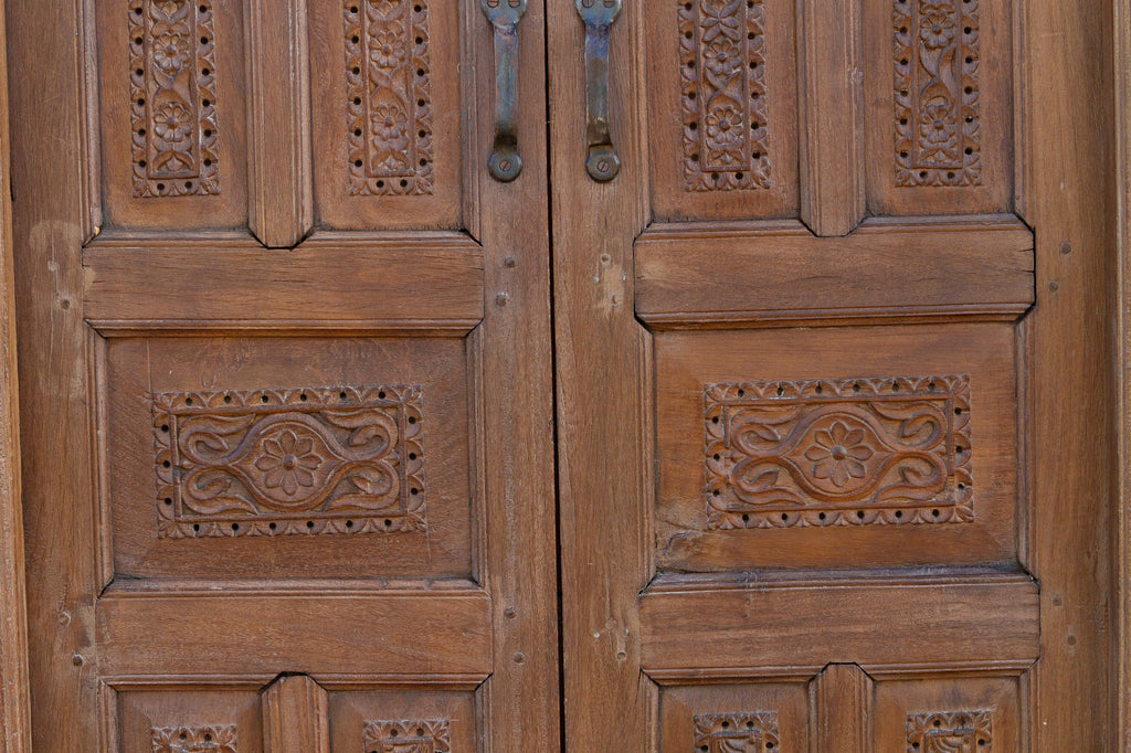 19th Century Carved Medallion Floral Doors