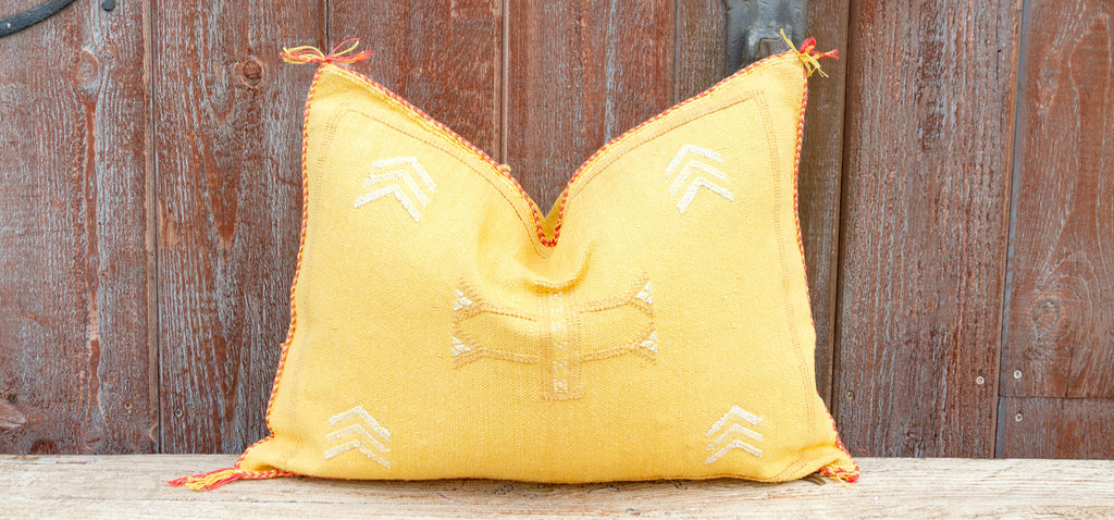 Bhurini Lumbar Moroccan Silk Rug Pillow