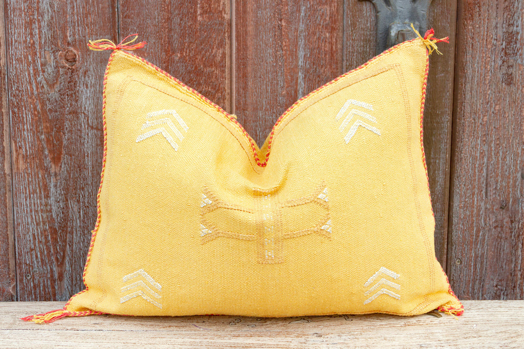Bhurini Lumbar Moroccan Silk Rug Pillow