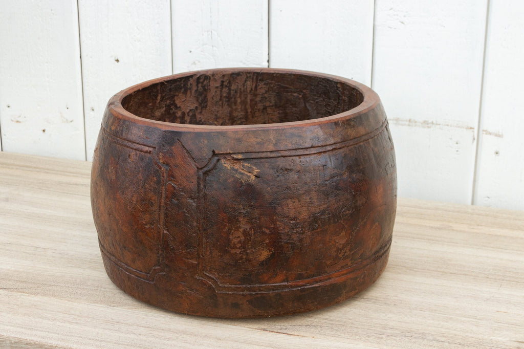 Drum Vintage Textured Naga Rice Bowl (Trade)