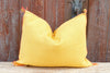 Apricot Yellow Lumbar Moroccan Silk Rug Pillow (Trade)
