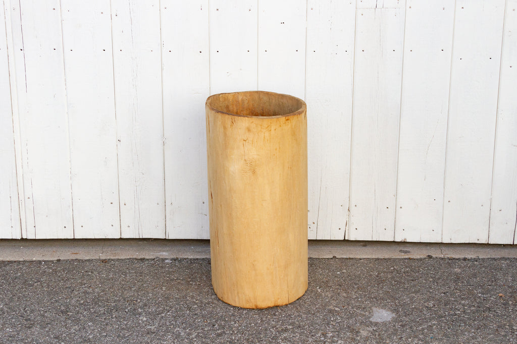 Tall Bleached Wood Asian Planter