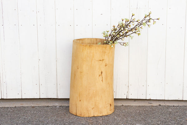 Large Farmhouse Bleached Wood Pot