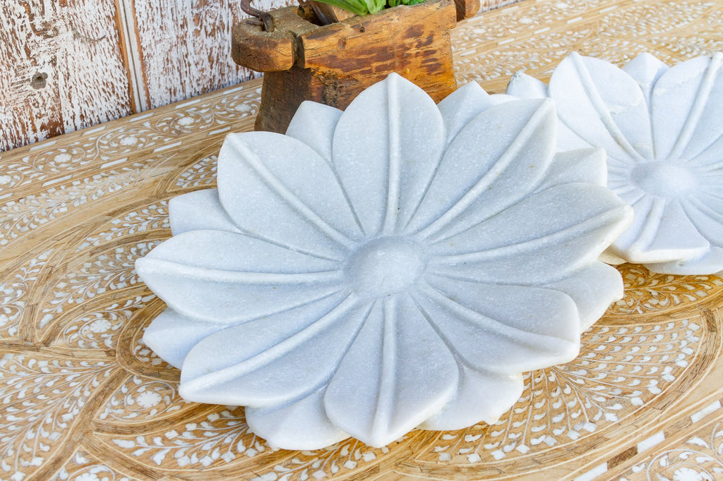 Indian Marble Lotus Flower Plate (Trade)