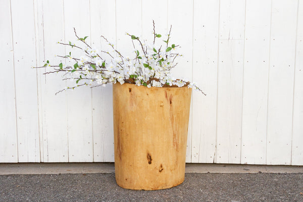 Large Asian Wood Trunk Pot