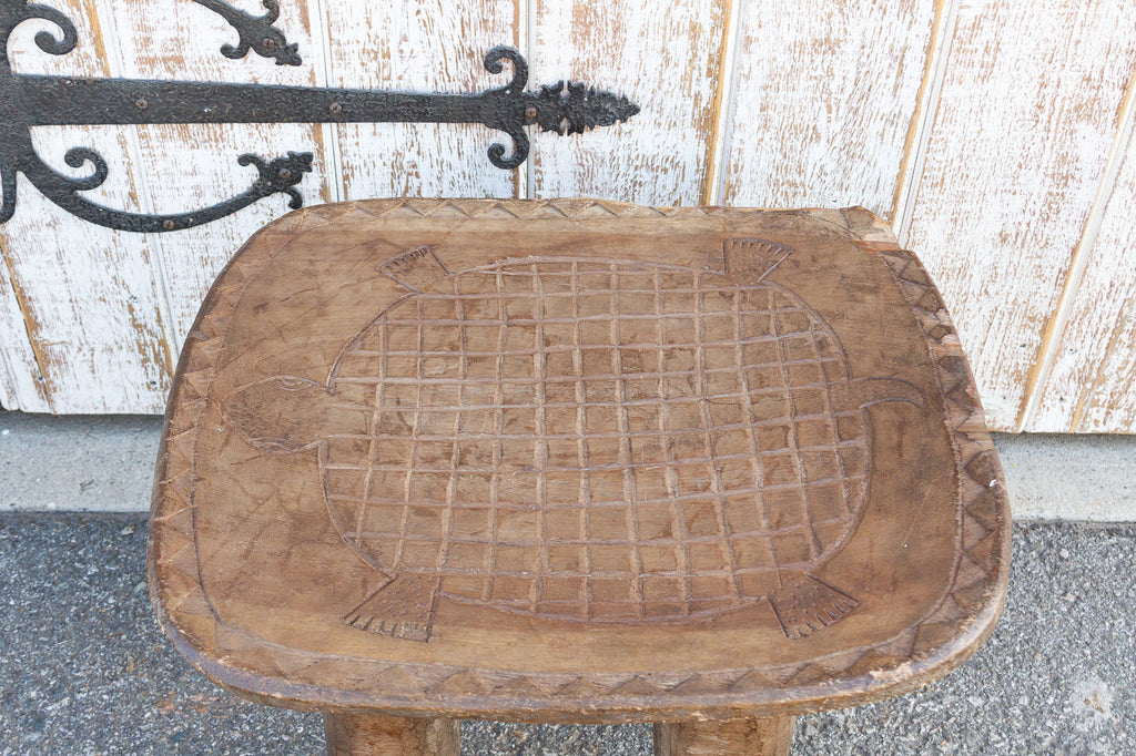 Antique Tribal Turtle Carved Senufo Table