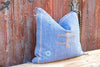 Indigo Moroccan Silk Rug Pillow (Trade)