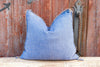 Indigo Moroccan Silk Rug Pillow (Trade)