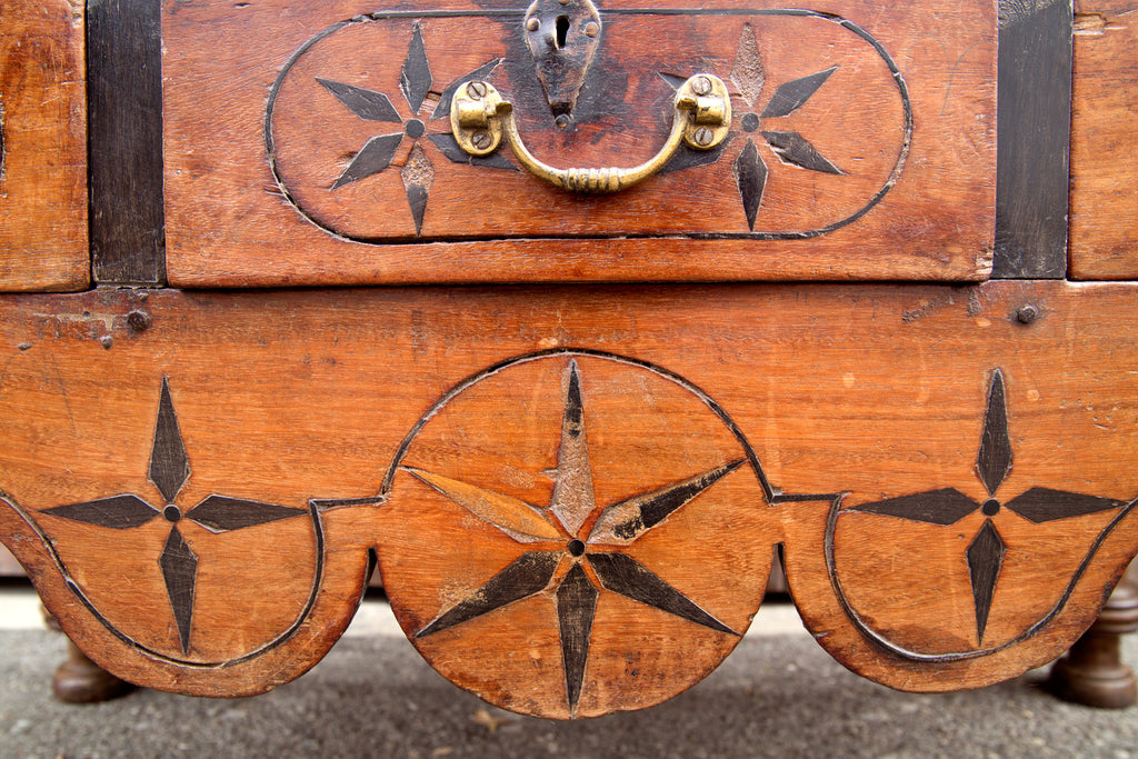 Antique Ceylon Campaign Chest On Stand