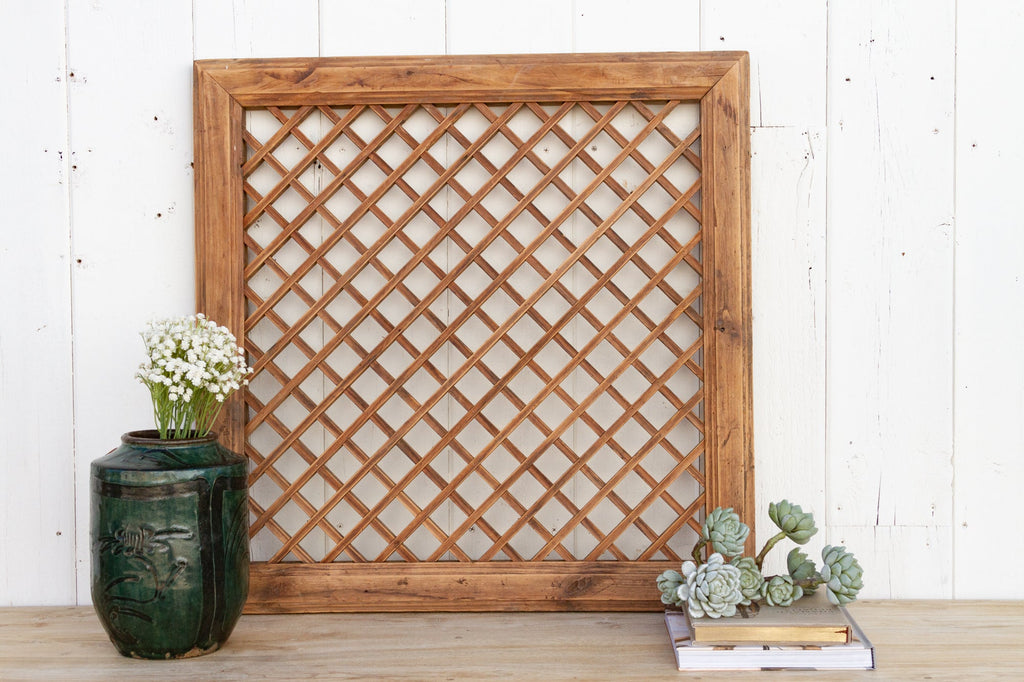 Vintage Farmhouse Lattice Window