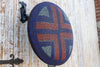 Colorful Bamileke Beaded Shield on Custom Stand