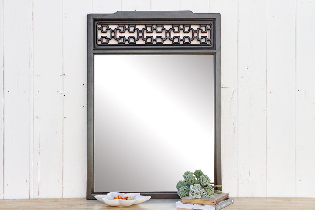 Black Chinese Chippendales Style Mirror