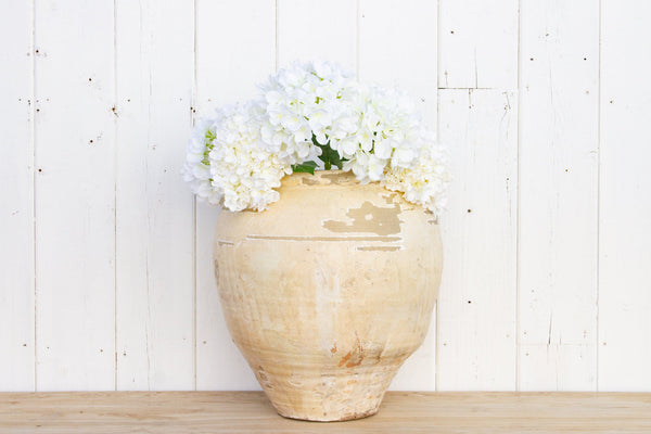 Large White Glazed Farmhouse Vase