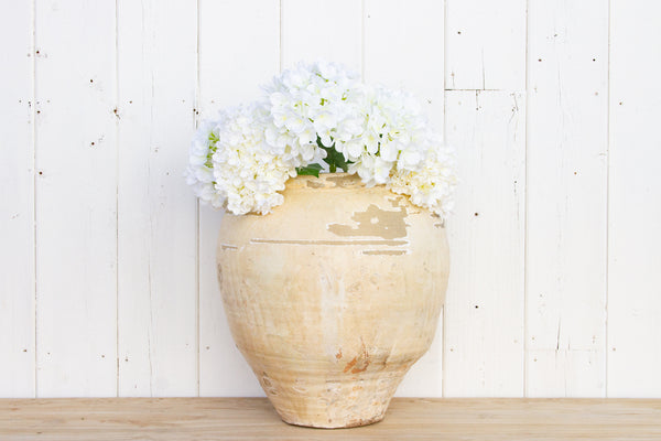 Large White Glazed Farmhouse Vase