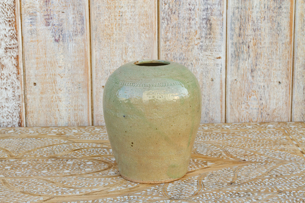 Vintage Korean Pearly Glazed Vase
