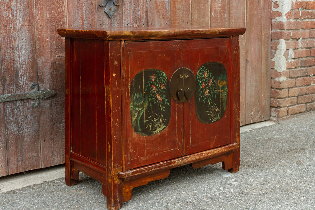 Charming Antique Painted Bedside Cabinet