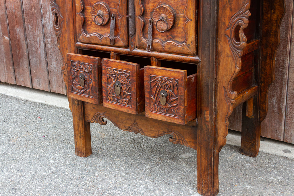 19th Century Rustic Chinese Five Drawer Dresser