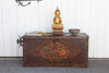 Antique Painted Leather Tibetan Chest
