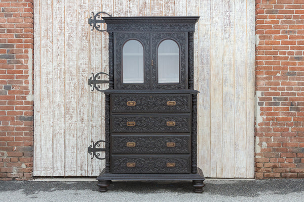 Majestic Antique Anglo-Indian Secretary Cabinet